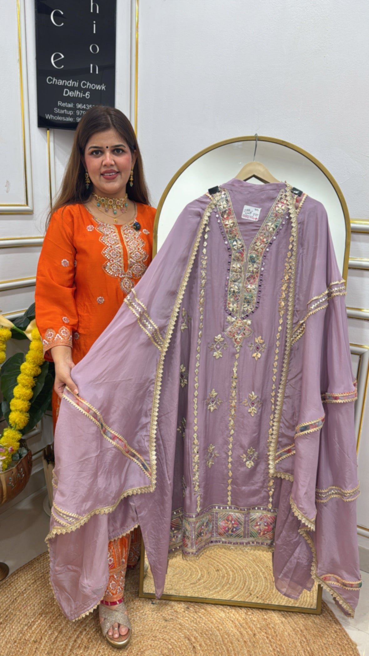 Festival special gota work organza silk suit material with designer organza dupatta GF 651